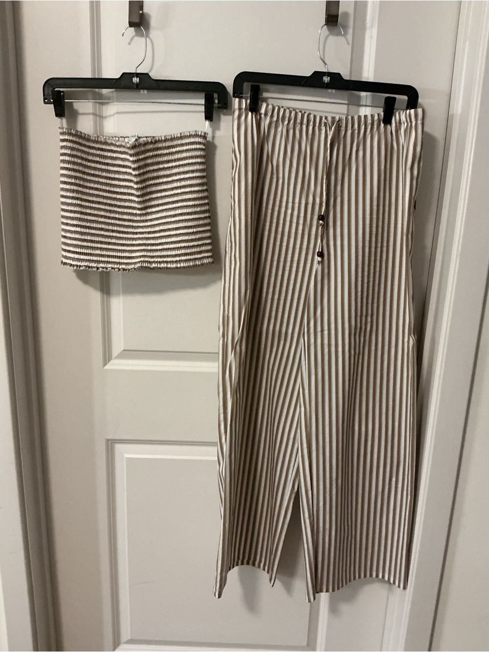 Christian Lacroix Beige and White Striped Smocked Tube Top - Picture 7 of 9